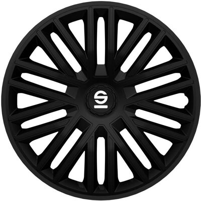 Sparco Bergamo 16-Zoll schwarze Radkappen - Satz mit 4 Sparco Bergamo 16-Zoll schwarze Radkappen - Satz mit 4