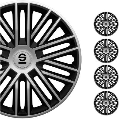 Sparco Bergamo 14 Zoll Radkappen-Set - Schwarz / Silber Sparco Bergamo 14 Zoll Radkappen-Set - Schwarz / Silber
