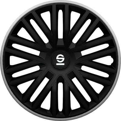 SPARCO - Set van 4 velgkappen - 15 inch - Zwart / Grijs SPARCO - Set van 4 velgkappen - 15 inch - Zwart / Grijs