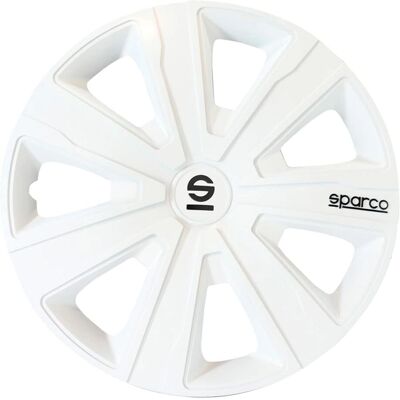 Sparco Palermo 14-Zoll Weiß Radkappen-Set - Set mit 4 Teilen Sparco Palermo 14-Zoll Weiß Radkappen-Set - Set mit 4 Teilen