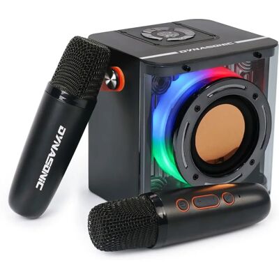DYNASONIC B52 - Altavoz Bluetooth Karaoke con Micrófonos para Niños DYNASONIC B52 - Altavoz Bluetooth Karaoke con Micrófonos para Niños