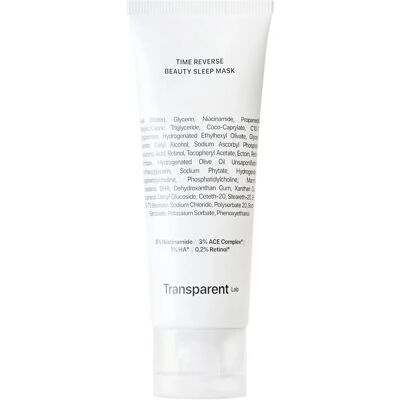 Masque de nuit Transparent Lab Time Reverse Beauty - Masque facial - Publicité Masque de nuit Transparent Lab Time Reverse Beauty - Masque facial - Publicité