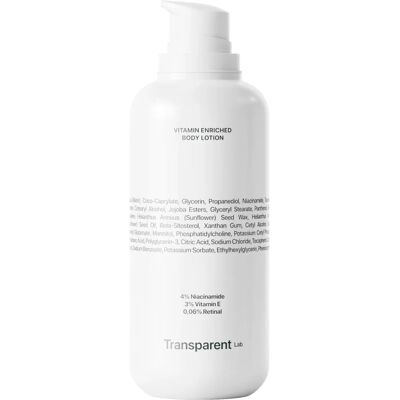 Transparent Lab - Vitamin Enriched Body Lotion - Body treatment with retinal - 400ml Transparent Lab - Vitamin Enriched Body Lotion - Body treatment with retinal - 400ml