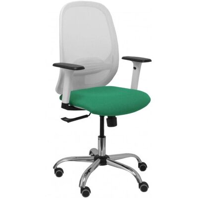 Chaise de Bureau P&C 354CRRP Blanc Vert - Ergonomique Réglable Pivotante PVC Nylon - Publicité Chaise de Bureau P&C 354CRRP Blanc Vert - Ergonomique Réglable Pivotante PVC Nylon - Publicité