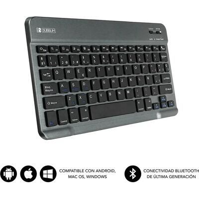 Teclado Bluetooth Gris Subblim - Teclado Teclado Bluetooth Gris Subblim - Teclado