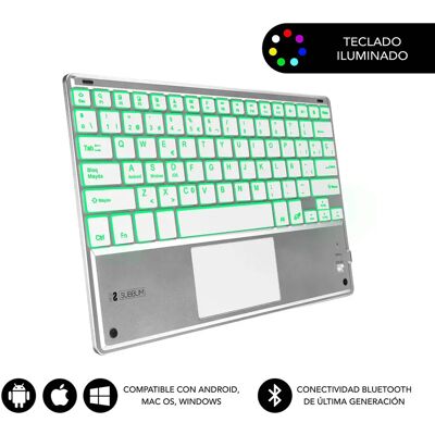 Bezprzewodowa Klawiatura i Touchpad Subblim SUB-KBT-SMBT50 - QWERTY hiszpański Bezprzewodowa Klawiatura i Touchpad Subblim SUB-KBT-SMBT50 - QWERTY hiszpański