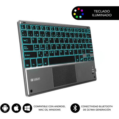 Tastiera wireless Subblim con touchpad - QWERTY - Grigio multicolore - Accessorio per computer Tastiera wireless Subblim con touchpad - QWERTY - Grigio multicolore - Accessorio per computer