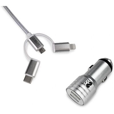 Subblim SUB-CHG-4CC001 Silber Auto-Ladegerät - Universell, Schnelles Laden Subblim SUB-CHG-4CC001 Silber Auto-Ladegerät - Universell, Schnelles Laden