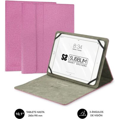 Capa de tablet rosa universal 10,1" - Fecho magnético Capa de tablet rosa universal 10,1" - Fecho magnético