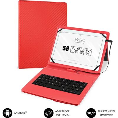 Subblim Czerwona 10,1" Tablica i Klawiatura Etui - Zgodne z Androidem Subblim Czerwona 10,1" Tablica i Klawiatura Etui - Zgodne z Androidem