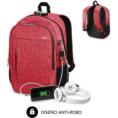 Mochila Subblim - 16" Vermelha Resistente à água Mochila Subblim - 16" Vermelha Resistente à água