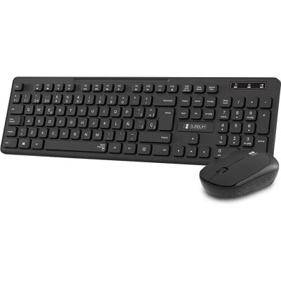 Clavier et Souris Sans Fil Subblim SUBKBC-CSSW10 - Noir, QWERTY, Ergonomique - Publicité Clavier et Souris Sans Fil Subblim SUBKBC-CSSW10 - Noir, QWERTY, Ergonomique - Publicité