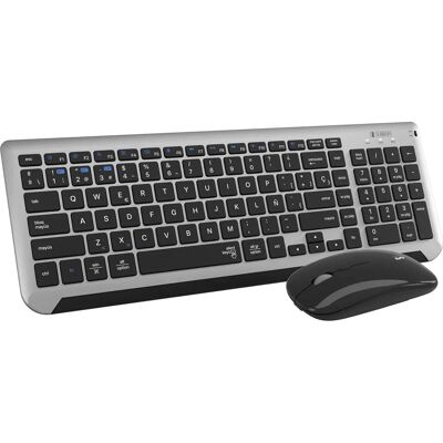 Tastiera e Mouse Wireless Subblim SUBKBC-DCEP20 - QWERTY Spagnolo Nero/Grigio Tastiera e Mouse Wireless Subblim SUBKBC-DCEP20 - QWERTY Spagnolo Nero/Grigio