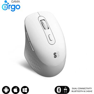 Subblim SUBMO-EDCUR02 Weiß Bluetooth USB Maus - Rechtshand Ergonomisch 1600 DPI Subblim SUBMO-EDCUR02 Weiß Bluetooth USB Maus - Rechtshand Ergonomisch 1600 DPI