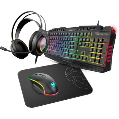 Kit Gaming Krom Kritic - Teclado, Ratón, Auriculares y Alfombrilla Kit Gaming Krom Kritic - Teclado, Ratón, Auriculares y Alfombrilla