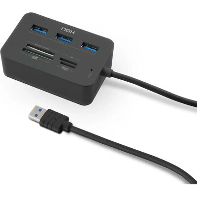 Leitor de Cartões Externo Nox - USB 3.2 - Preto Leitor de Cartões Externo Nox - USB 3.2 - Preto