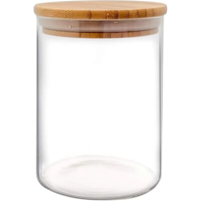 VIN BOUQUET Glazenpot 700 ml - Luchtdicht bambu deksel VIN BOUQUET Glazenpot 700 ml - Luchtdicht bambu deksel