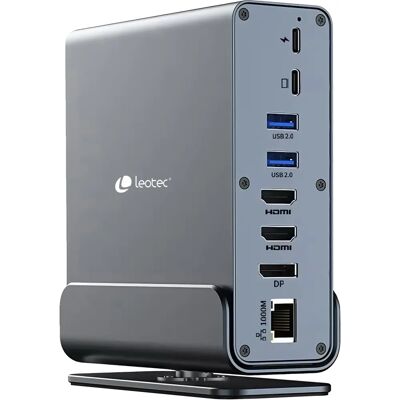 Docking Station Leotec - 15 Porte, USB 3.2, HDMI, Ethernet Docking Station Leotec - 15 Porte, USB 3.2, HDMI, Ethernet