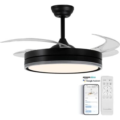 Ventilador de Techo Retráctil Universalblue - Negro - 105cm - 6 velocidades Ventilador de Techo Retráctil Universalblue - Negro - 105cm - 6 velocidades