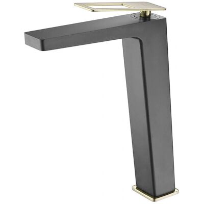 Imex Mice - Grifo alto para lavabo - Negro mate y oro brillante Imex Mice - Grifo alto para lavabo - Negro mate y oro brillante