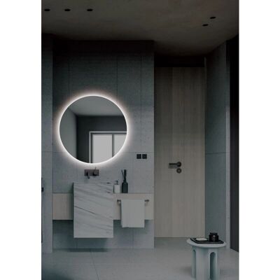 Espejo de baño MICE COLLECTION con LED - Redondo, retroiluminado, antivaho, doble sensor - Serie Lisboa Espejo de baño MICE COLLECTION con LED - Redondo, retroiluminado, antivaho, doble sensor - Serie Lisboa