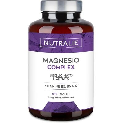 Complexo de Magnésio bisglicinato e citrato - 120 cápsulas Nutralie Complexo de Magnésio bisglicinato e citrato - 120 cápsulas Nutralie