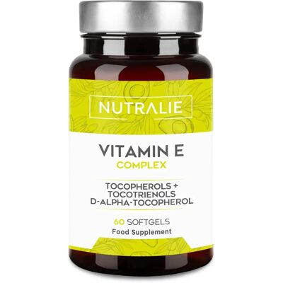 Complexo de Vitamina E Nutralie - 60 cápsulas - Tocoferóis e Tocotrienóis Naturais Complexo de Vitamina E Nutralie - 60 cápsulas - Tocoferóis e Tocotrienóis Naturais