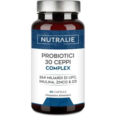 Probióticos Nutralie - 30 cepas, 264B UFC, 60 cápsulas Probióticos Nutralie - 30 cepas, 264B UFC, 60 cápsulas