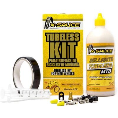 Kit de Valves Tubeless MTB X-Sauce - Noir - 35g Léger - Publicité Kit de Valves Tubeless MTB X-Sauce - Noir - 35g Léger - Publicité