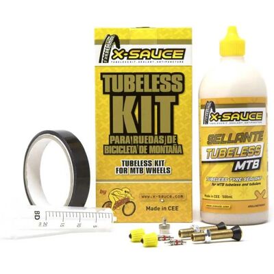 Kit Tubeless X-sauce Negro 23mm - Kit Tubeless Kit Tubeless X-sauce Negro 23mm - Kit Tubeless