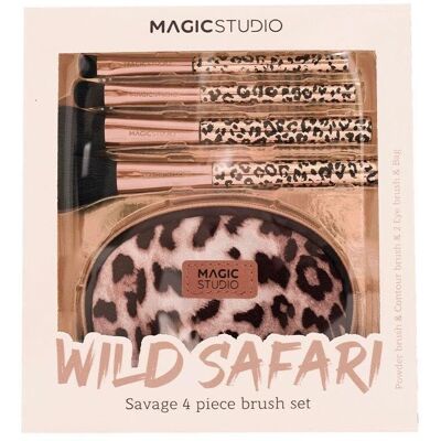 Conjunto de Pincéis de Maquilhagem Wild Safari Savage da Magic Studio - Conjunto de Pincéis Conjunto de Pincéis de Maquilhagem Wild Safari Savage da Magic Studio - Conjunto de Pincéis
