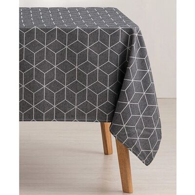 GAMUSI - Mantel antimanchas jacquard - Antracite - 140x200 cm - Tablecloth GAMUSI - Mantel antimanchas jacquard - Antracite - 140x200 cm - Tablecloth