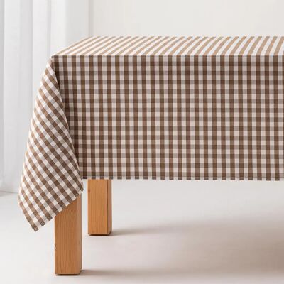 GAMUSI - Mantel antimanchas rectangular vichy - Taupe - 140x240 cm - Tablecloth GAMUSI - Mantel antimanchas rectangular vichy - Taupe - 140x240 cm - Tablecloth