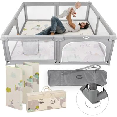 MS Grand Parc et Tapis de Jeu pour Bébé - Double face rembourré, Pliable, 180x200 cm - Publicité MS Grand Parc et Tapis de Jeu pour Bébé - Double face rembourré, Pliable, 180x200 cm - Publicité