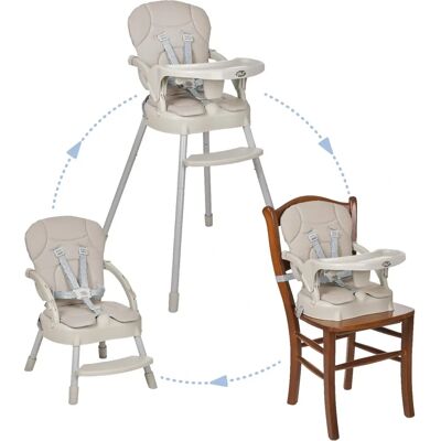 Chaise Haute MS - Assise Pliable 3 en 1 Grise - Publicité Chaise Haute MS - Assise Pliable 3 en 1 Grise - Publicité
