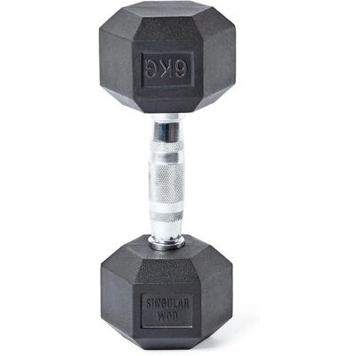 Mancuerna Hexagonal Singular WOD - 6kg - Equipo de entrenamiento Mancuerna Hexagonal Singular WOD - 6kg - Equipo de entrenamiento