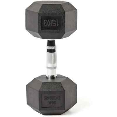 Mancuerna Hexagonal Singular WOD - 15kg - Equipo de fuerza Mancuerna Hexagonal Singular WOD - 15kg - Equipo de fuerza