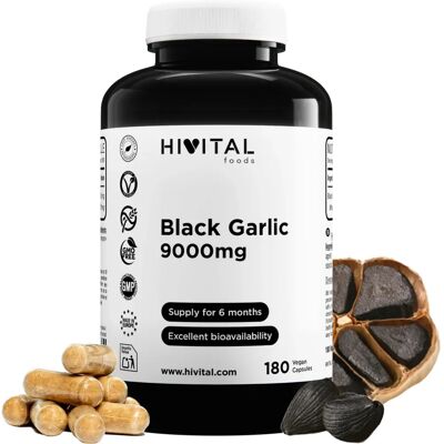 Hivital Ajo negro - 9000 mg - 180 cápsulas veganas - 6 meses Hivital Ajo negro - 9000 mg - 180 cápsulas veganas - 6 meses