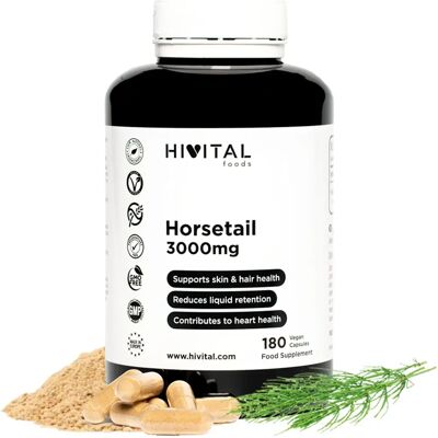 Hivital Cola de Caballo 3000 mg - Cápsulas Veganas de Horsetail Hivital Cola de Caballo 3000 mg - Cápsulas Veganas de Horsetail