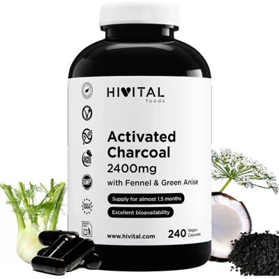 Hivital Carbón Activado - Cápsulas Veganas 2400 mg Hivital Carbón Activado - Cápsulas Veganas 2400 mg