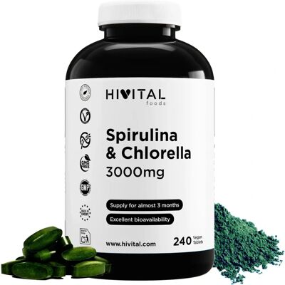 Hivital Spirulina e Chlorella Biologiche - Supporta Detox e Immunità Hivital Spirulina e Chlorella Biologiche - Supporta Detox e Immunità