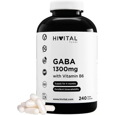 Hivital Gaba 1300mg Capsule Vegane - Aiuto contro Stress e Sonno Hivital Gaba 1300mg Capsule Vegane - Aiuto contro Stress e Sonno