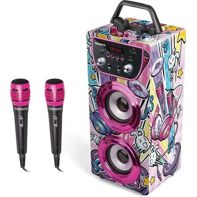 Altavoz de karaoke Bluetooth Tendrix - 2 micrófonos - Radio FM Altavoz de karaoke Bluetooth Tendrix - 2 micrófonos - Radio FM