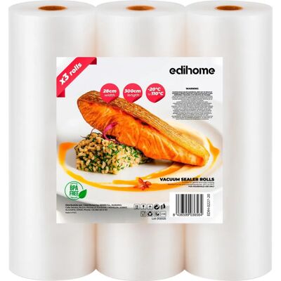 Sacs de Scellement sous Vide EdiHome - Rôles 20/28cm - Qualité alimentaire, Réutilisables, 110°C safe - Publicité Sacs de Scellement sous Vide EdiHome - Rôles 20/28cm - Qualité alimentaire, Réutilisables, 110°C safe - Publicité