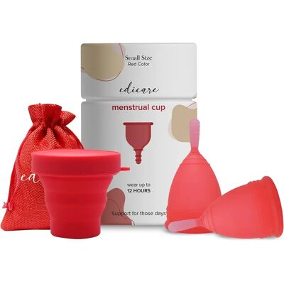 Copa Menstrual de Silicona Médica EDICARE - Esterilizador y Bolsa Copa Menstrual de Silicona Médica EDICARE - Esterilizador y Bolsa