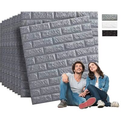 Pack de Paneles Efecto Ladrillo 3D Gris EdiHome - Paneles para Pared Pack de Paneles Efecto Ladrillo 3D Gris EdiHome - Paneles para Pared