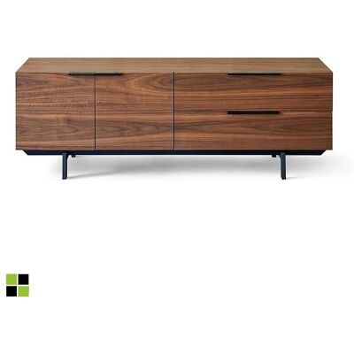 MOMMA HOME Mueble de TV MDF Nogal - 160x42x55cm - Tiradores Negros MOMMA HOME Mueble de TV MDF Nogal - 160x42x55cm - Tiradores Negros