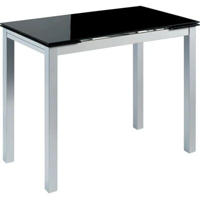 Mesa de Cocina Extensible Momma Home Londres - Cristal Negro - 95x55/95x95 cm Mesa de Cocina Extensible Momma Home Londres - Cristal Negro - 95x55/95x95 cm