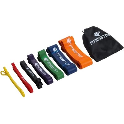 Set de bandas de resistencia FITNESS TECH - Niveles múltiples Set de bandas de resistencia FITNESS TECH - Niveles múltiples