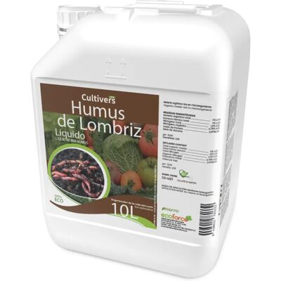Cultivers Humus Líquido de Lombriz Ecológico 10L - Mejorador de Suelo Cultivers Humus Líquido de Lombriz Ecológico 10L - Mejorador de Suelo